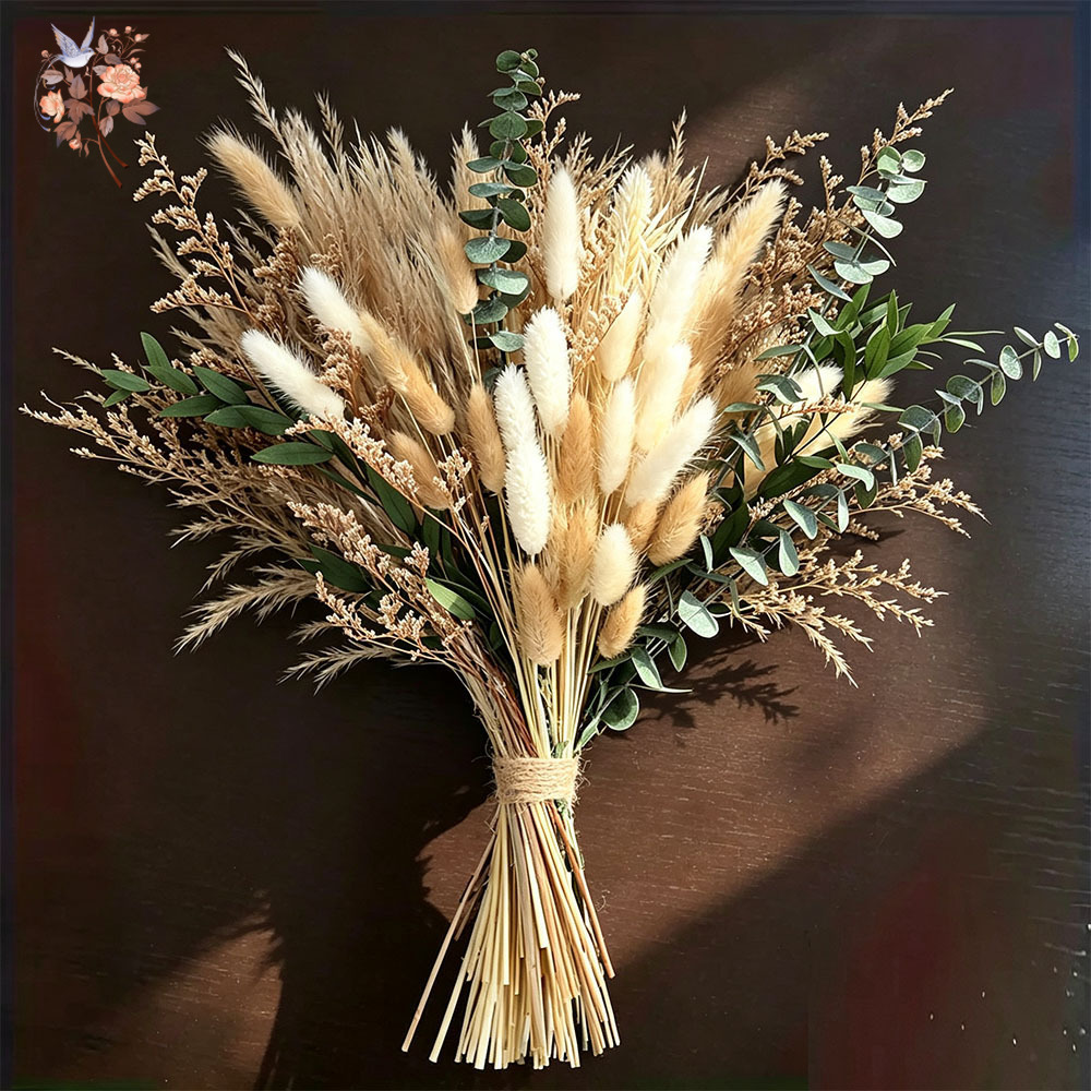 Eucalyptus Preserved - 80Pcs Natural Dried Flowers Bouquet Pampas