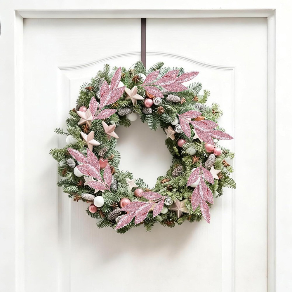3/12Pcs Pink Glitter Leaf Pick - Florist Supply Bulk recension och pris